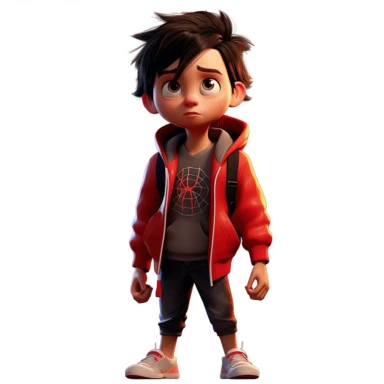 baby mayday parker standing, in the spider verse clipart