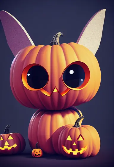 cute 3d halloween character clipart for website 3D, 3D render, animation style, 8k, wallpaper style,