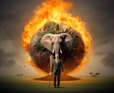 businessman the earth in half royalty free clipart, in the style of explosive wildlife, art of the ivory coast, john wilhelm, tabletop photography, associated press photo, артур скижали-вейс