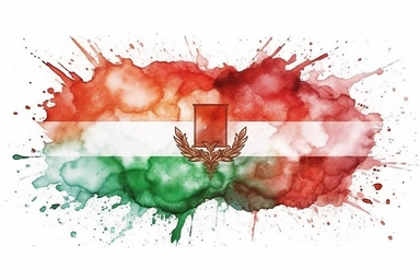 Watercolor, Bulgaria Country Flag, clipart, hd, on a white background, spaced out