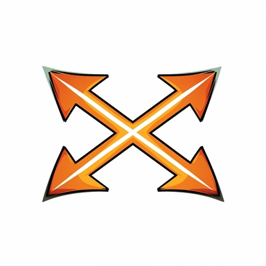 cartoon clipart image on white background, two arrows pointing in opposite directions to show flexibility