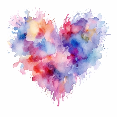 the most beautiful ethereal watercolor heart clip art