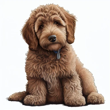 cute Labradoodle Dog clipart 8k