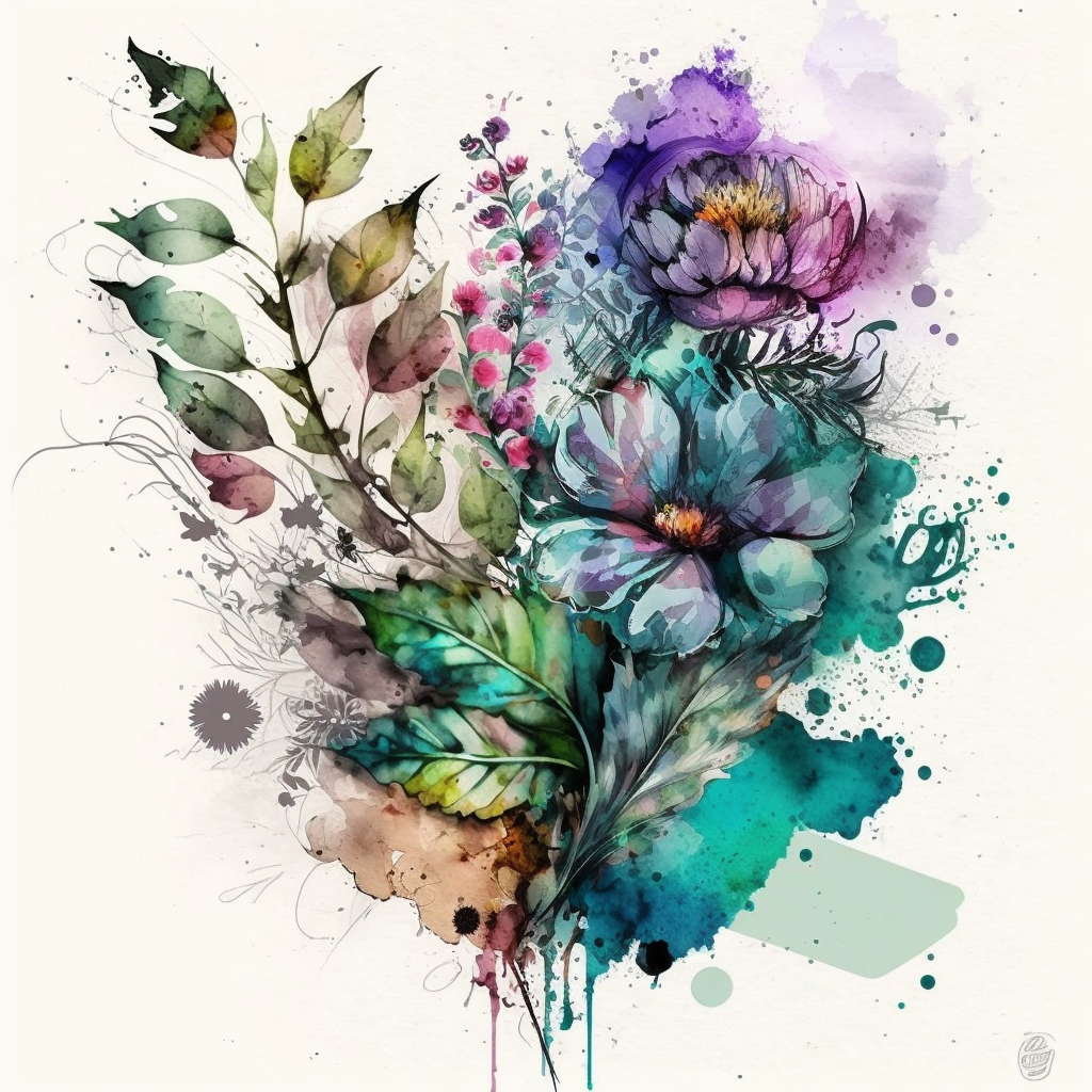 Create A Mixed Media Art Piece That Incorporates The Wild Floral 