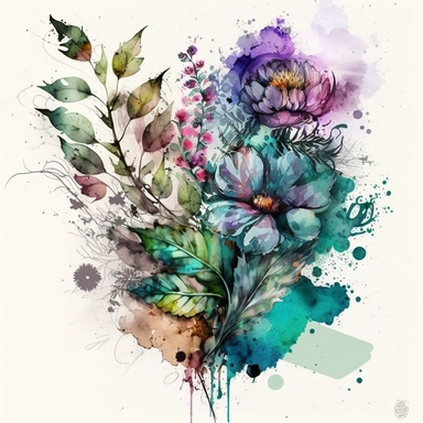 Create a mixed media art piece that incorporates the wild floral clipart and watercolor wild flowers in a way that represents a significant moment or turning point in your personal journey as a woman. Consider incorporating elements of the premade clipart that resonate with you, such as specific flower types or colors. Use the colors and textures of the watercolor flowers to communicate the emotions and themes of your journey, such as growth, beauty, and resilience. Consider incorporating the pi