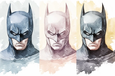 soft colors batman watercolor clip-art