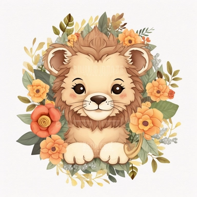 baby lion clipart, for kids, cute, adorable