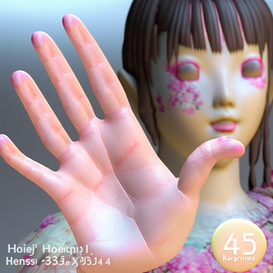 a masterpiece best quality realistic human hand, hyper realistic skin, (including 5 perfect fingers), perfect nails and waving goodbye, very intricate skin details, professional product shot<hypernet: anime:1> Negative3D render, 3D game, 3D game scene, 3D character, mosaic, painting, illustration, digital art, cartoon, anime, doll, toy, photoshop, video game, surreal, sign, 3dcg, decorating, decoration, crayon, clipart, cgi, rendered, 3a, cartoon face, drawing, cgstation, airbrushed, sketch, ren