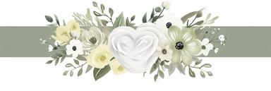 minimal hearts and flowers in the color of sage green and white, watercolor, clip art, white background, simple
