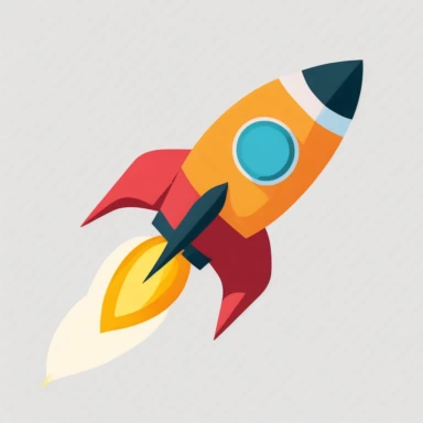 Rocket Launch simple vector Illustration Clipart png whtie background