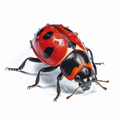 ladybug hyper realistic photo detailed clip art white background