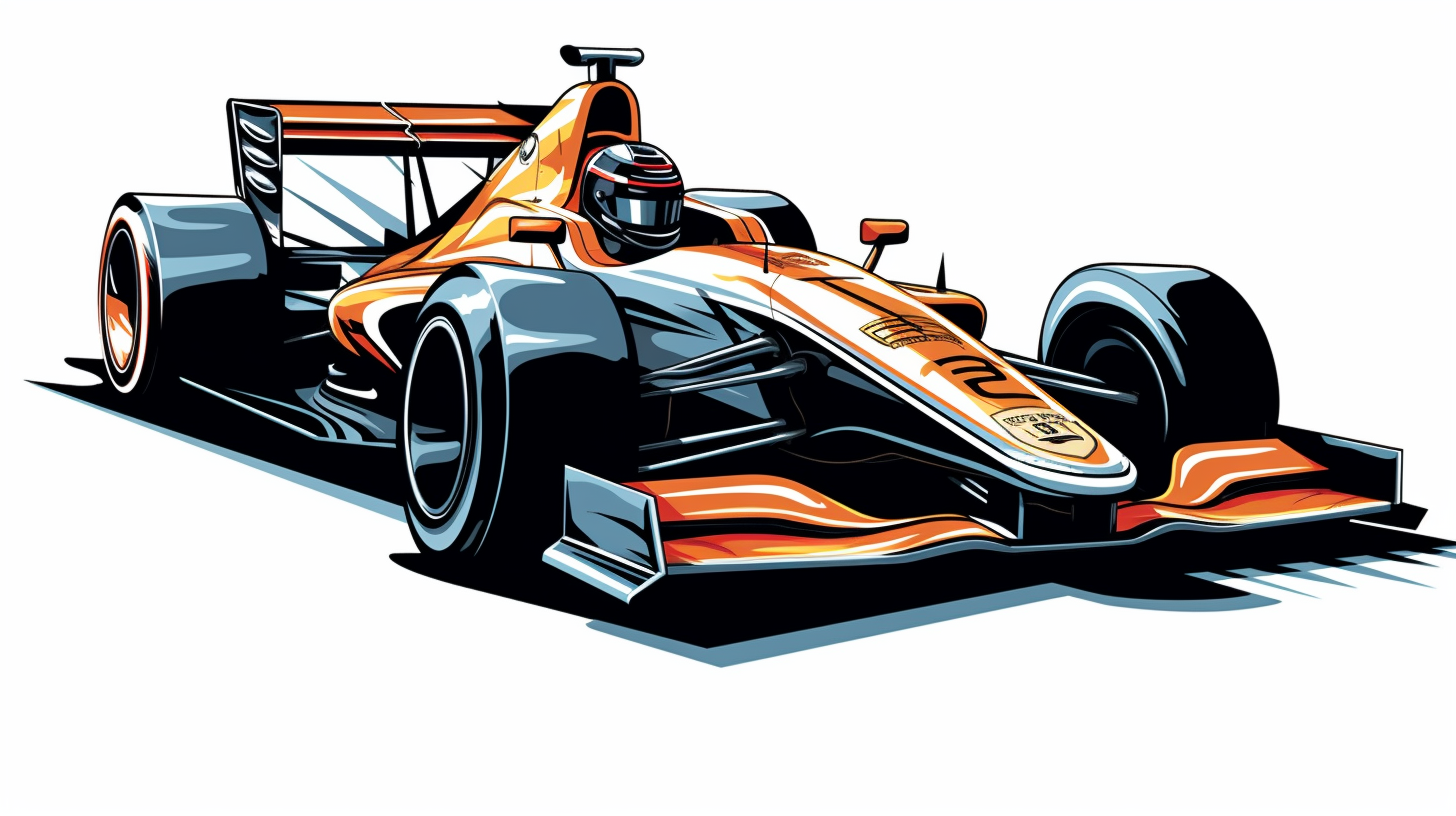 Contemporary vector clipart featuring a stylized indy car, represented ...