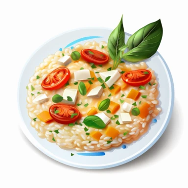 clipart Risotto Italian food, white background