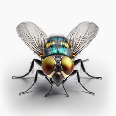 symmetric fly seen above standing on a white background, clipart