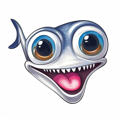 a gulper eel, deep-sea creature, knitted painting texture, Perfect for nursery art and children's book illustration style, simple, cute, full color, clipart, watercolor illustration, single object, high definition 8k, white background for removing background
