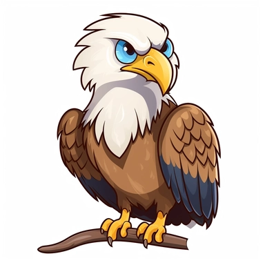 adorable simple eagle clipart, white background