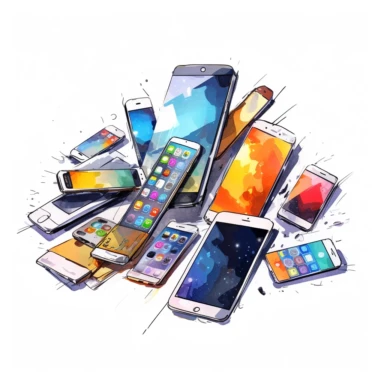 clip art for Smartphones and laptops, white background