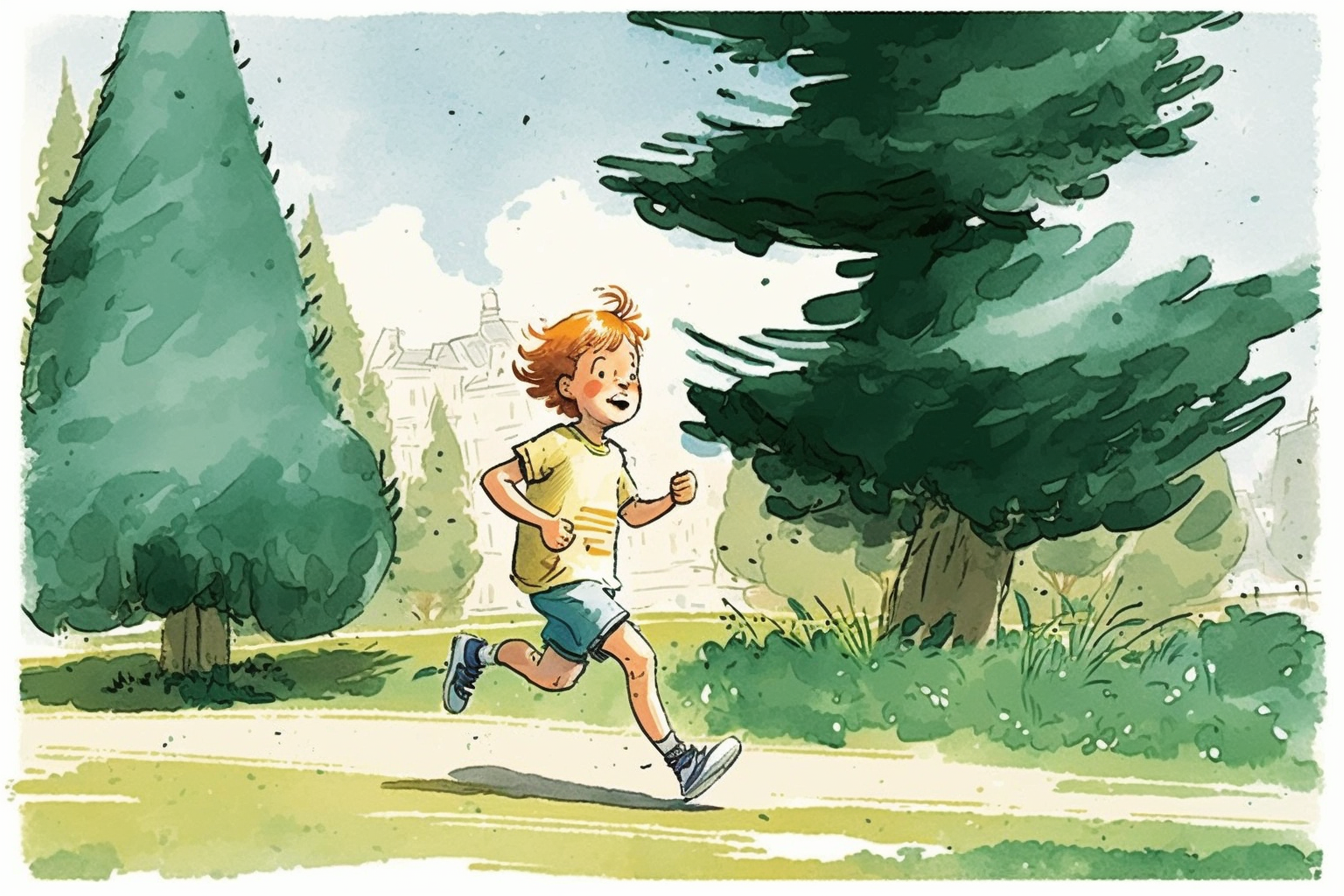 kids running clipart