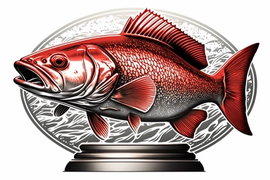 Red Drum Trophy Fish, dynamic sports graphic, Clean vector art, clipart, sticker, black on white background