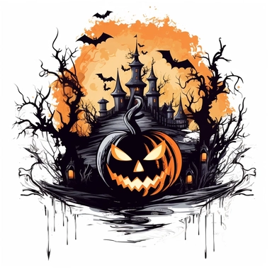 single halloween clipart vector png white background