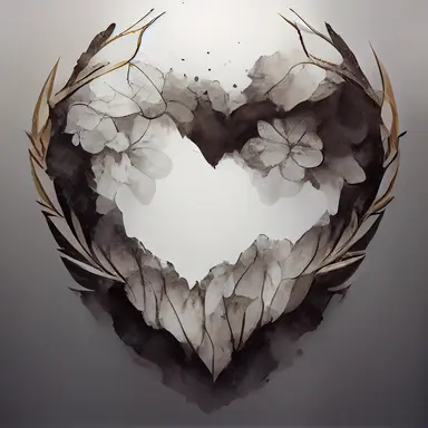 Barbed Wire Heart, graphic element, clipart