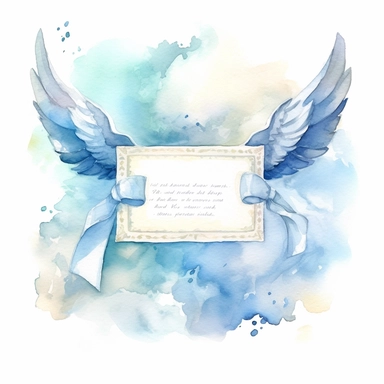 Graceful Baptism Watercolor Clipart - Pastel Blue Baptism Certificate: This clipart represents a baptism certificate in pastel blue, highlighting the official recognition of this spiritual milestone.