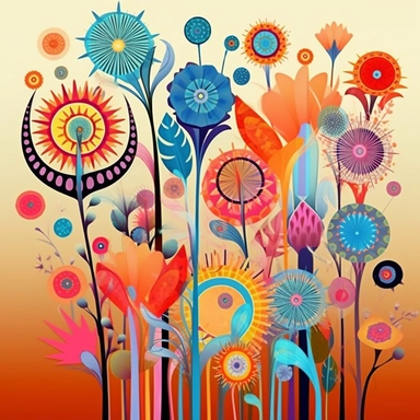 abstract flowers clip art