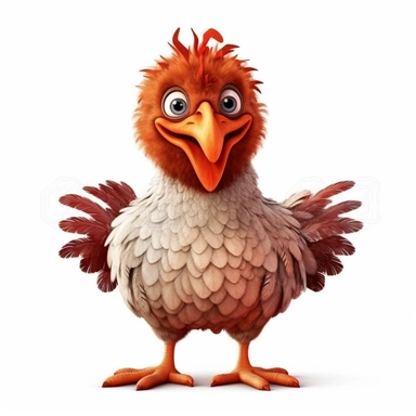 Cute Beautiful Happy Face Chicken Full body Sublimation Clipart,Cartoon,hyper realistic, intricate detail, illustration style,high solution,on the white background