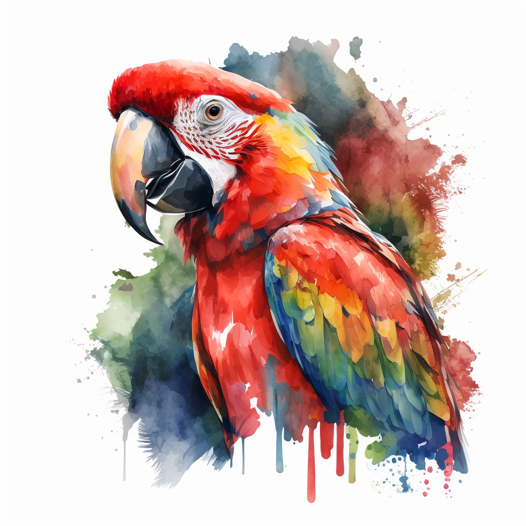 flying parrot clipart