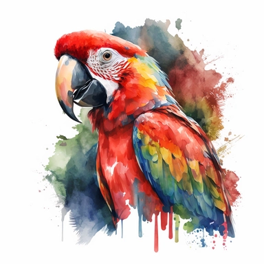 watercolour tropical beautiful magnificent vibrant flying scarlet macaw parrot beautifully detailed perfect facial features png image,high resolution,300dpi,graphic clipart,computer graphics