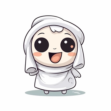 happy cute Laundry Staff face, cartoon, clipart, mascot, isolated on white background