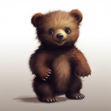 baby bear, full body, photorealistic, ultra detailed, clipart design graphic, vector, contour, 32k