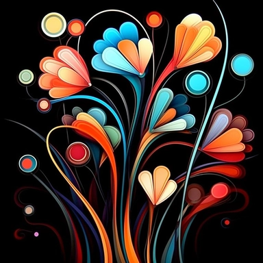 abstract flowers clip art
