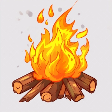 fire clipart, cartoon style, no background