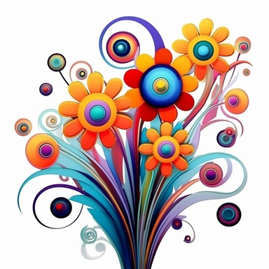 abstract flowers clip art