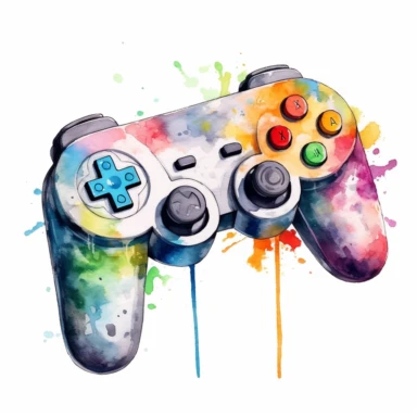 watercolor oldschool nintendo controller clipart