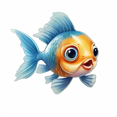 clipart with white background, cute baby fish, clearly defined separate image, high quality--ar3:4-no mockups, watermarks, numbers, writing, letters--q2--v5.1--s1000