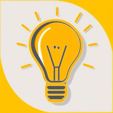 Clip art image of light bulb idea icon, the images should be versatile and suitable for use in a variety of projects such as presentations, social media posts, blog articles, and more. The style should be modern and clean, with bold lines and neon colors