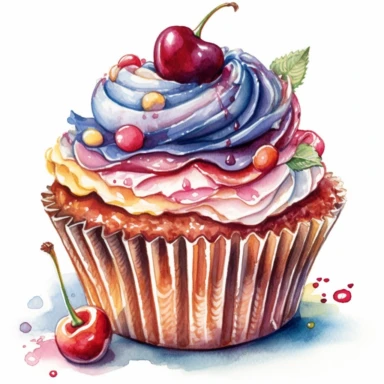 An intricately detailed watercolor clipart illustration displaying an ultra-realistic [specific design idea, like  cupcakes decorated with nuts  ], isolated on a white background, in the style of ultra-detailed watercolor clipart illustrations, HDR watercolor clipart illustrations, 32K watercolor clipart illustrations, hyperrealistic watercolor clipart illustrations, ultra-intricate watercolor clipart illustrations, high-resolution watercolor clipart illustrations, high-definition watercolor cli