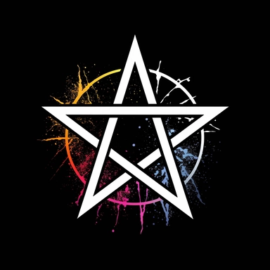 pentacle, pentagram, 5 point star, splash art, clipart,