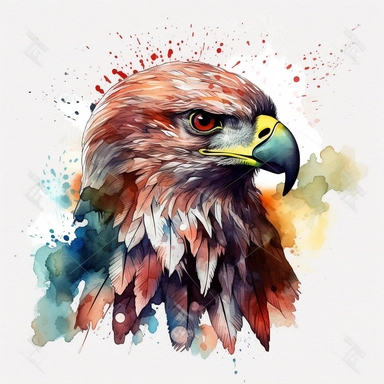 mandala eagle head Watercolor Clipart