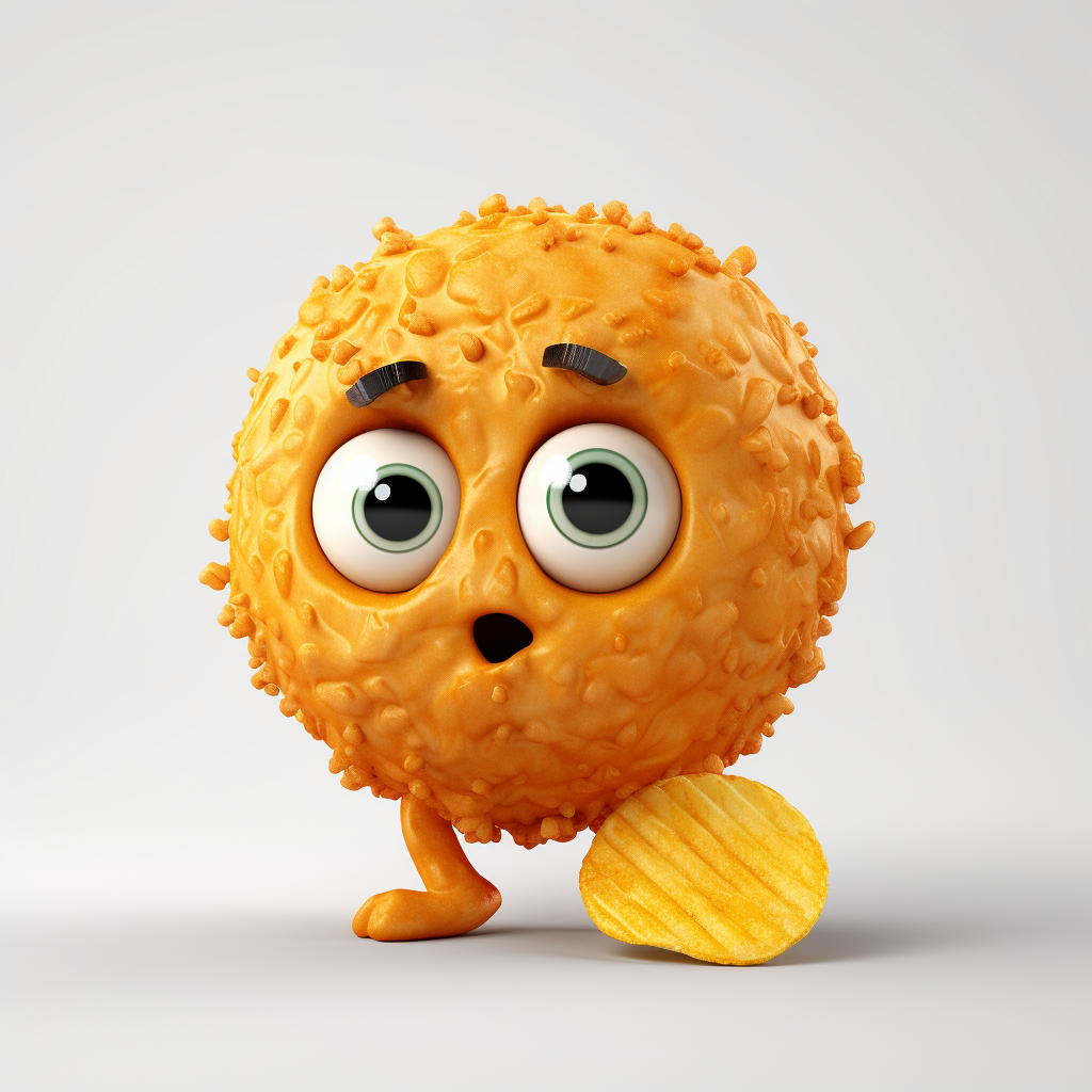cute fried Nugget character. Nugget, cartoon, eye, illustration, funny ...