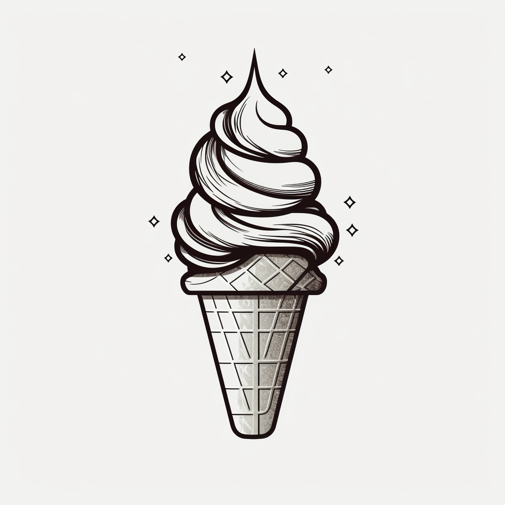 ice cream clipart black and white