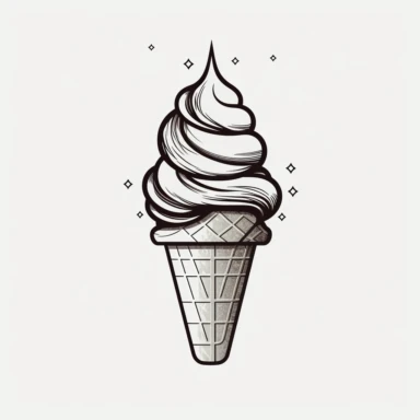 ice cream. simple. minimalist. line work. black line no shading. clipart. white background,8k,--q3