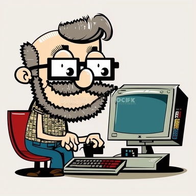 funny clipart of a friendly computer programmer