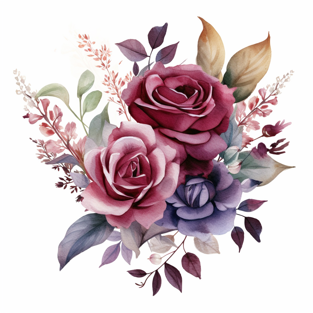 maroon flower cliparts