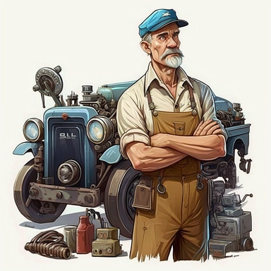 mechanic, car, clipart, very detailed, high resolution, white background