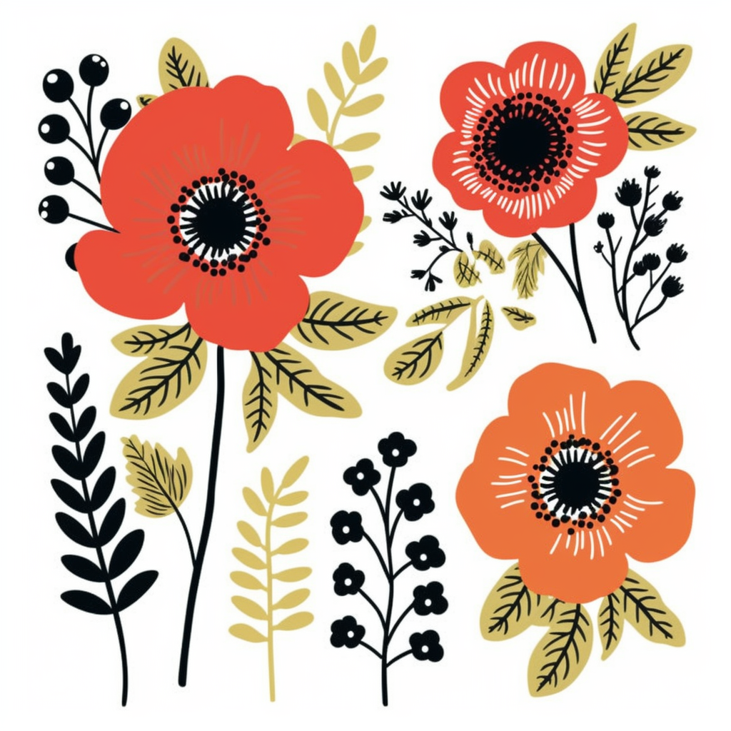botanical wreath cliparts