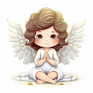 Cute angel clipart, white background