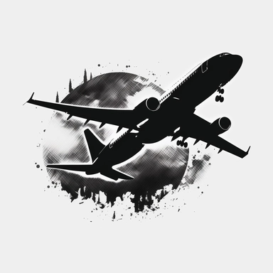 black airplane clipart silhouette, transparent background